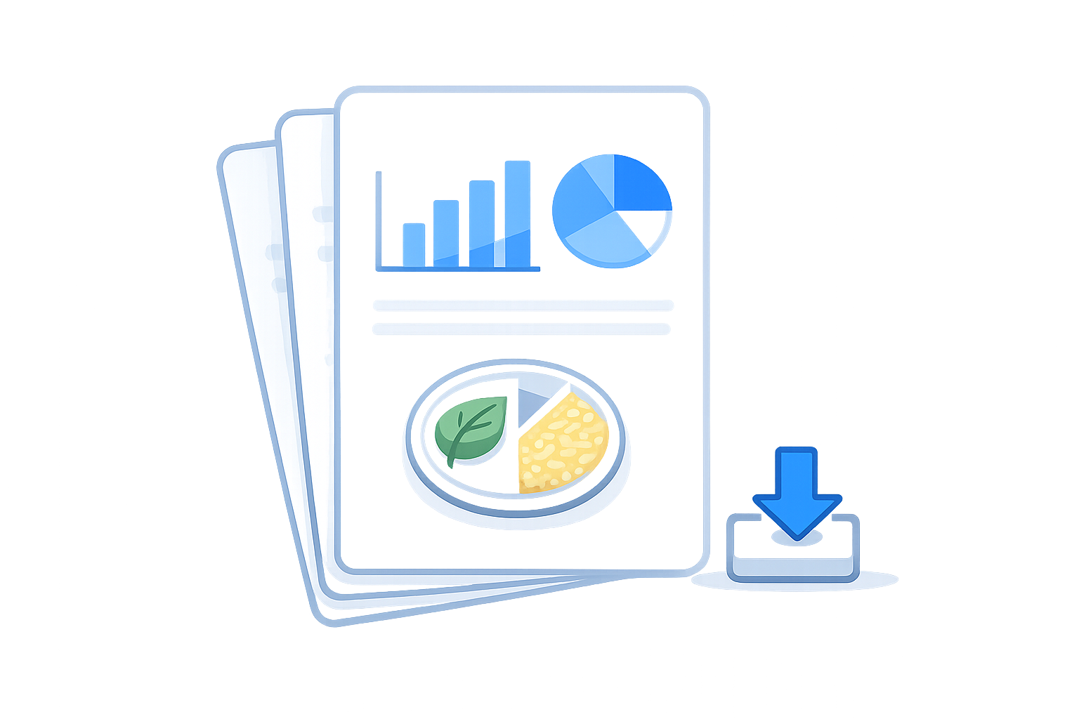 Ilustrasi ringkasan visual dan materi infografis